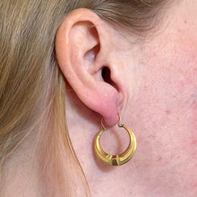 Load image into Gallery viewer, French 18 Karat Yellow Gold Creole Hoop Earrings