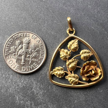 Load image into Gallery viewer, French Rose 18K Yellow Gold Charm Pendant