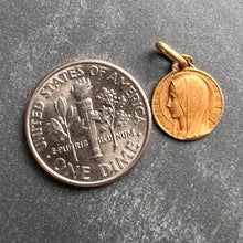 Load image into Gallery viewer, French Virgin Mary Notre Dame of Lourdes 18K Yellow Gold Charm Pendant
