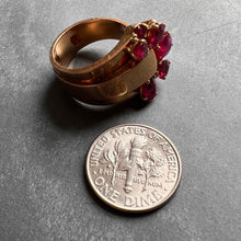 Load image into Gallery viewer, French Retro Buckle 18K Yellow Gold Ruby Ring
