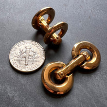 Load image into Gallery viewer, French 18K Yellow Gold Mecan Elde Hexagonal Circle Cufflinks