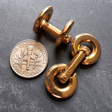 Load image into Gallery viewer, French 18K Yellow Gold Mecan Elde Hexagonal Circle Cufflinks