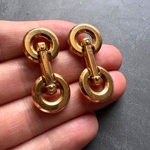 Load image into Gallery viewer, French 18K Yellow Gold Mecan Elde Hexagonal Circle Cufflinks