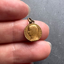Load image into Gallery viewer, French Virgin Mary Notre Dame of Lourdes 18K Yellow Gold Charm Pendant