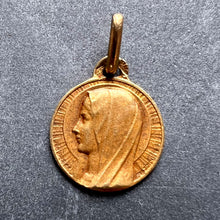 Load image into Gallery viewer, French Virgin Mary Notre Dame of Lourdes 18K Yellow Gold Charm Pendant