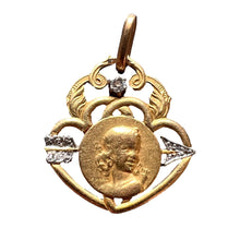 Load image into Gallery viewer, French Vernon Triumph of Love Cupid 18K Yellow Gold Diamond Love Pendant