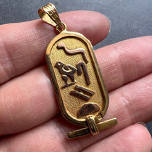 Load image into Gallery viewer, Egyptian Heiroglyphics Tablet 18K Yellow Gold Charm Pendant