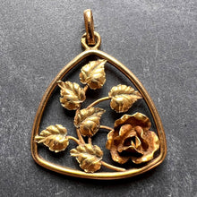 Load image into Gallery viewer, French Rose 18K Yellow Gold Charm Pendant