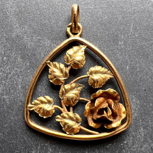 Load image into Gallery viewer, French Rose 18K Yellow Gold Charm Pendant
