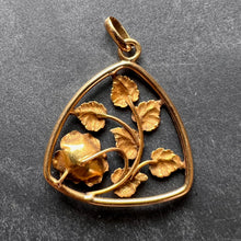 Load image into Gallery viewer, French Rose 18K Yellow Gold Charm Pendant