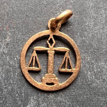 Load image into Gallery viewer, French Zodiac Libra Starsign 18K Yellow Gold Charm Pendant