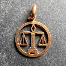 Load image into Gallery viewer, French Zodiac Libra Starsign 18K Yellow Gold Charm Pendant