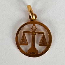 Load image into Gallery viewer, French Zodiac Libra Starsign 18K Yellow Gold Charm Pendant