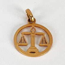 Load image into Gallery viewer, French Zodiac Libra Starsign 18K Yellow Gold Charm Pendant