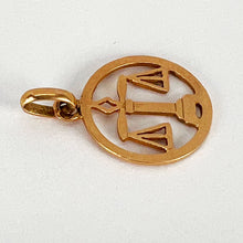 Load image into Gallery viewer, French Zodiac Libra Starsign 18K Yellow Gold Charm Pendant