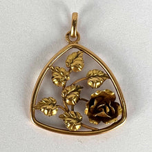 Load image into Gallery viewer, French Rose 18K Yellow Gold Charm Pendant