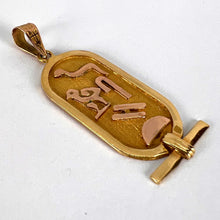 Load image into Gallery viewer, Egyptian Heiroglyphics Tablet 18K Yellow Gold Charm Pendant