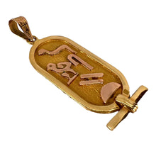 Load image into Gallery viewer, Egyptian Heiroglyphics Tablet 18K Yellow Gold Charm Pendant