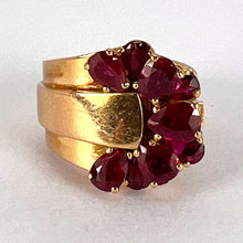 Load image into Gallery viewer, French Retro Buckle 18K Yellow Gold Ruby Ring