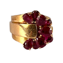 Load image into Gallery viewer, French Retro Buckle 18K Yellow Gold Ruby Ring
