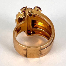 Load image into Gallery viewer, French Retro Buckle 18K Yellow Gold Ruby Ring