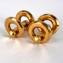 Load image into Gallery viewer, French 18K Yellow Gold Mecan Elde Hexagonal Circle Cufflinks