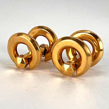 Load image into Gallery viewer, French 18K Yellow Gold Mecan Elde Hexagonal Circle Cufflinks
