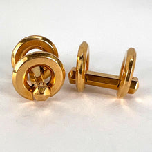 Load image into Gallery viewer, French 18K Yellow Gold Mecan Elde Hexagonal Circle Cufflinks