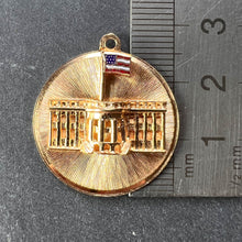 Load image into Gallery viewer, White House 14K Yellow Gold Enamel Patriotic Charm Pendant