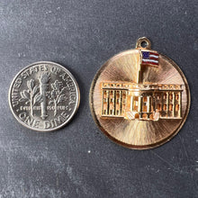 Load image into Gallery viewer, White House 14K Yellow Gold Enamel Patriotic Charm Pendant