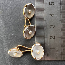 Load image into Gallery viewer, French 18K Yellow Gold Pearl, Mother of Pearl and Enamel Cufflinks