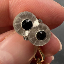 Load image into Gallery viewer, French Rock Crystal Onyx and Diamond 18K Yellow Gold Platinum Cufflinks