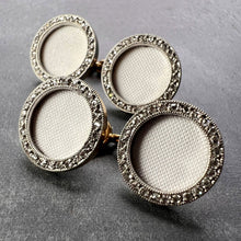 Load image into Gallery viewer, French 18K Yellow Gold Platinum Diamond and Enamel Cufflinks