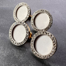 Load image into Gallery viewer, French 18K Yellow Gold Platinum Diamond and Enamel Cufflinks