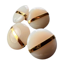 Load image into Gallery viewer, French 18K Yellow Gold White Agate Stripe Cufflinks