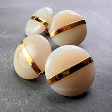 Load image into Gallery viewer, French 18K Yellow Gold White Agate Stripe Cufflinks