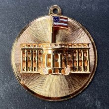 Load image into Gallery viewer, White House 14K Yellow Gold Enamel Patriotic Charm Pendant