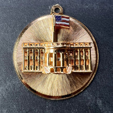 Load image into Gallery viewer, White House 14K Yellow Gold Enamel Patriotic Charm Pendant