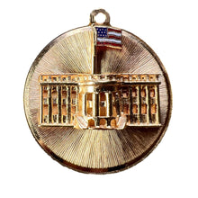 Load image into Gallery viewer, White House 14K Yellow Gold Enamel Patriotic Charm Pendant