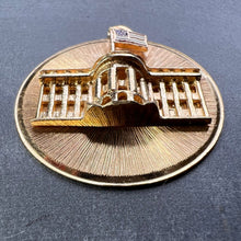 Load image into Gallery viewer, White House 14K Yellow Gold Enamel Patriotic Charm Pendant