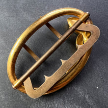 Load image into Gallery viewer, French 18K Yellow Gold Silver Garnet Snake Belt Buckle