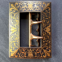 Load image into Gallery viewer, French Tissot 18K Yellow Gold Damascene Steel Belt Buckle