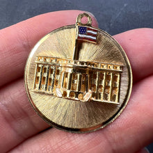 Load image into Gallery viewer, White House 14K Yellow Gold Enamel Patriotic Charm Pendant