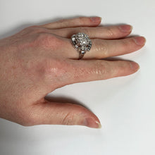 Load image into Gallery viewer, White Diamond Platinum Dome Cocktail Ring
