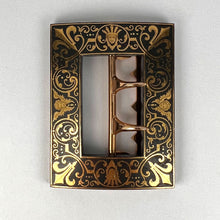 Load image into Gallery viewer, French Tissot 18K Yellow Gold Damascene Steel Belt Buckle