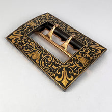 Load image into Gallery viewer, French Tissot 18K Yellow Gold Damascene Steel Belt Buckle