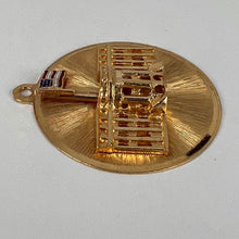 Load image into Gallery viewer, White House 14K Yellow Gold Enamel Patriotic Charm Pendant