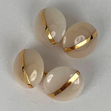 Load image into Gallery viewer, French 18K Yellow Gold White Agate Stripe Cufflinks