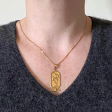 Load image into Gallery viewer, Egyptian Heiroglyphics Tablet 18K Yellow Gold Charm Pendant
