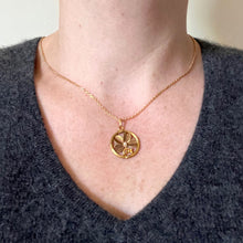 Load image into Gallery viewer, French Lucky Shamrock Four Leaf Clover 18K Yellow Gold Pearl Charm Pendant